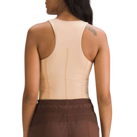 Lululemon High Neck Shelf Bodysuit โจ Contour Nude Beige | Size 2 | NWT - Picture 3 of 7